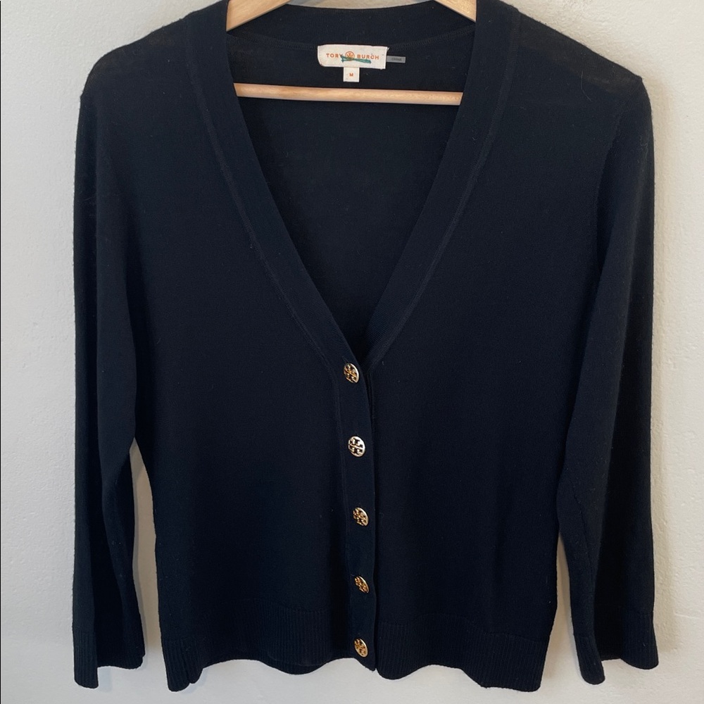 Tory Burch Simone Merino wool cardigan sweater - Picture 4 of 8